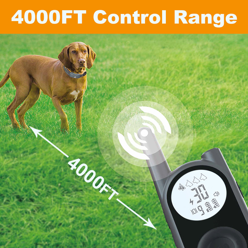 Mimofpet Electric Dog Training Collar For 4 Dogs，185 Days Stand Time.Waterproof and Rechargeable E Collar with Beep, Vibration, Shock, Light and Keypad Lock for Large Medium Small Dogs（X1-4Receivers)）