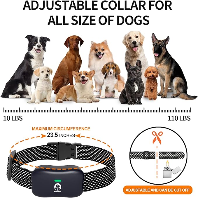 Dog Training Collar - 4000Ft Rechargeable Shock Collar for Medium Large Dogs (10-130Ibs), IPX7 Waterproof Training Collar with 3 Safe Training Modes