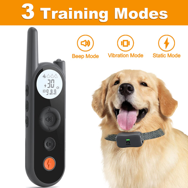 Mimofpet Dog training Collar,4000Ft Range Dog Training Collar with  Remote,185 Days Stand Time,Waterproof and Rechargeable E Collar with Beep, Vibration, Shock, Light and Keypad Lock for Large Medium Small Dogs（X1）